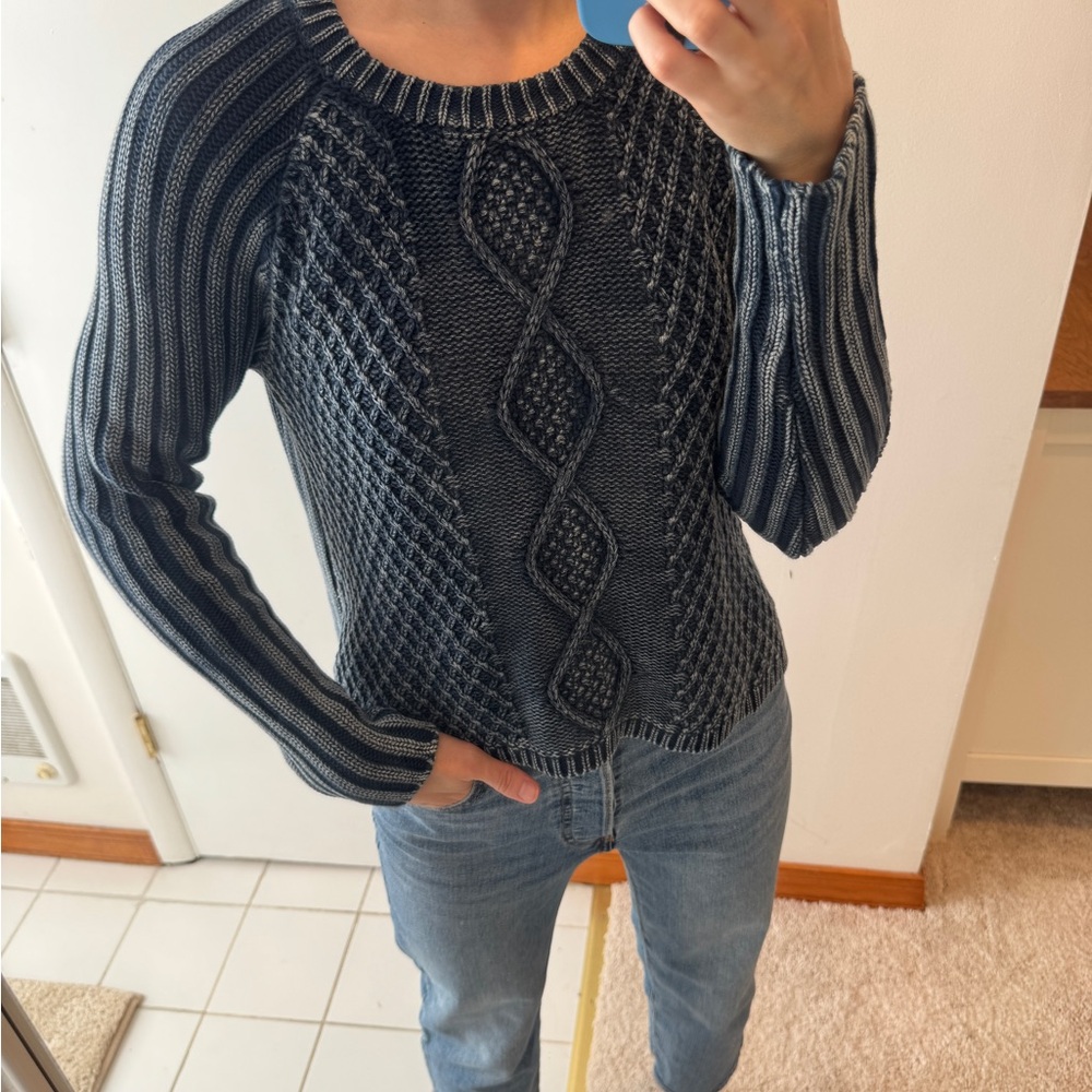 RVCA Navy and White Knit Sweater